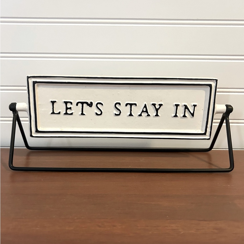 Hearth & Hand with Magnolia “Let’s Stay In/Go Out” Reversible Ceramic Sign